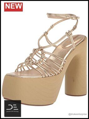 Sam Edelman Gia Platform Heeled Sandals Leather Ankle Strap 6 Inch Heel
